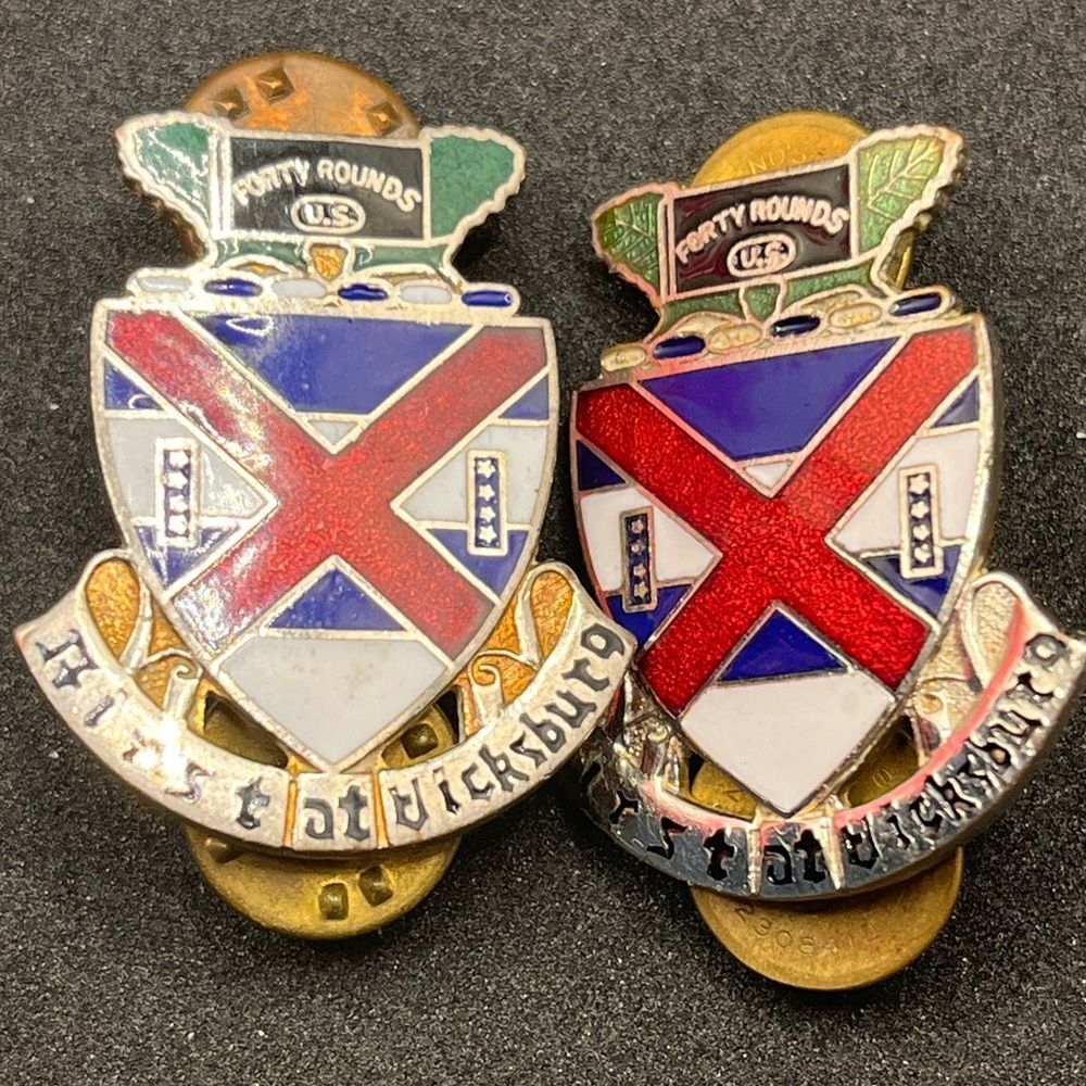 13th Infantry Regiment Unit Crest (First At Vicksburg) pair